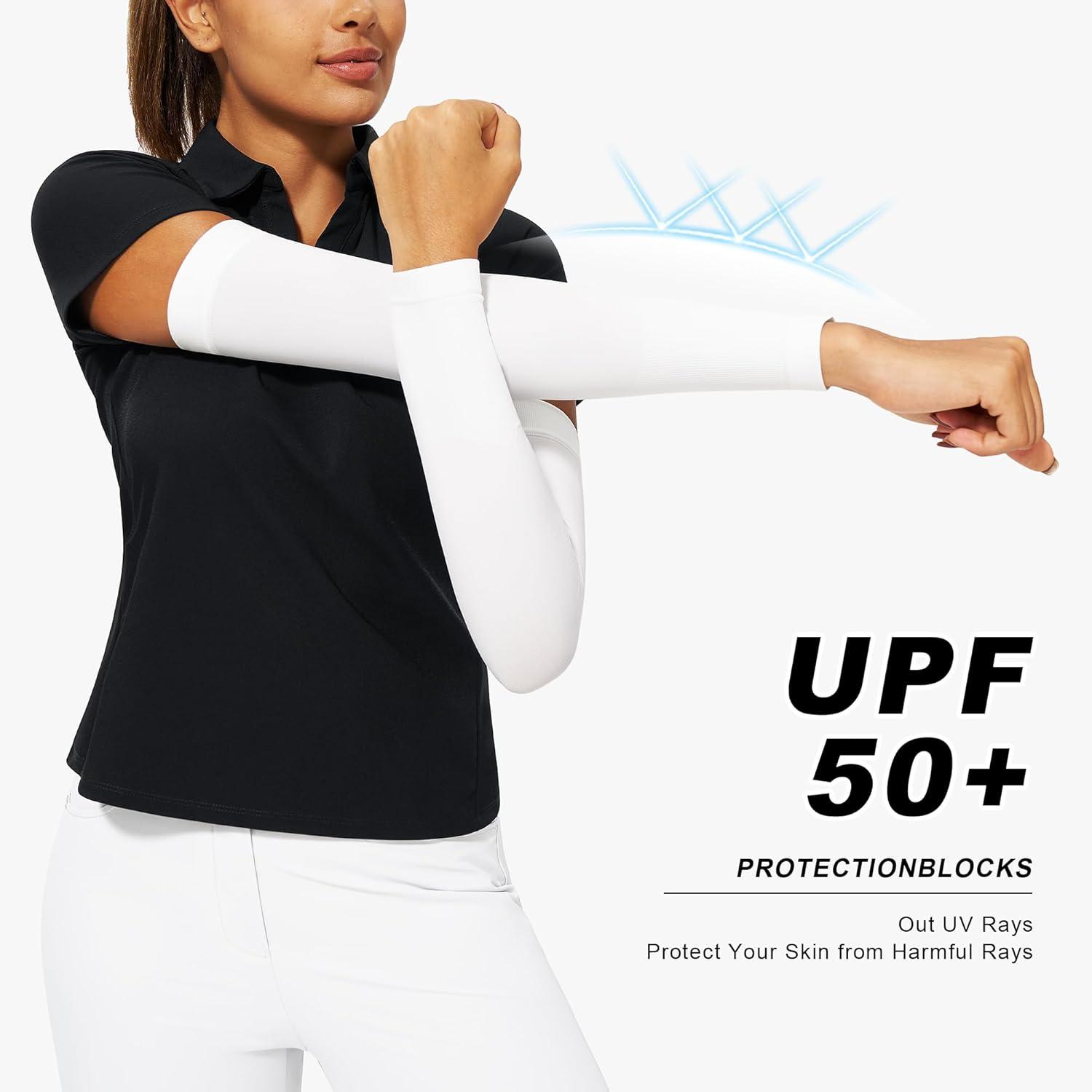 imageStelle Arm Sleeves UV Sun Protection Compression Cooling Sleeves UPF 50 for Women Men SportWorkingTattoo Cover up4 Pairs2 White2 Grey