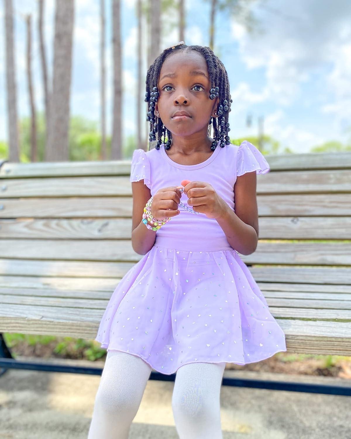 imageStelle Ballet Leotards for Girls Dance Leotard with Skirt Toddler Pink Ballet Outfit Ruffle Sleeve Kids Dance Dress1purpleshiny Skirt