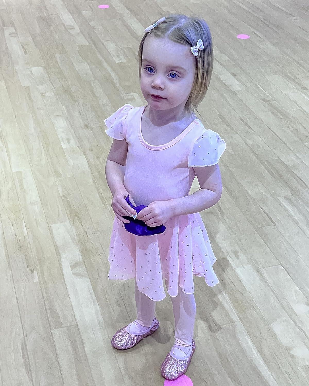 imageStelle Ballet Leotards for Girls Dance Leotard with Skirt Toddler Pink Ballet Outfit Ruffle Sleeve Kids Dance Dress1purpleshiny Skirt