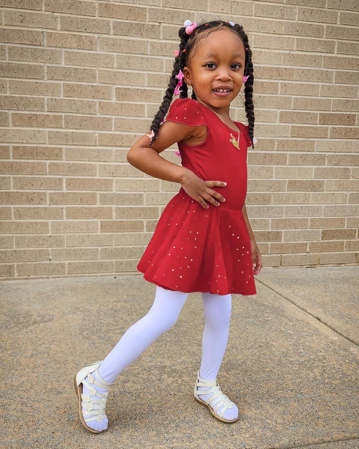 imageStelle Ballet Leotards for Girls Dance Leotard with Skirt Toddler Pink Ballet Outfit Ruffle Sleeve Kids Dance Dress1redshiny Skirt