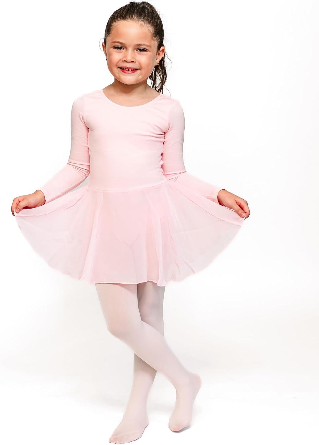 imageStelle Ballet Leotards for Girls Long Sleeve Toddler Dance Leotard Outfits with Skirt ClassicLittleBig KidBallet Pink