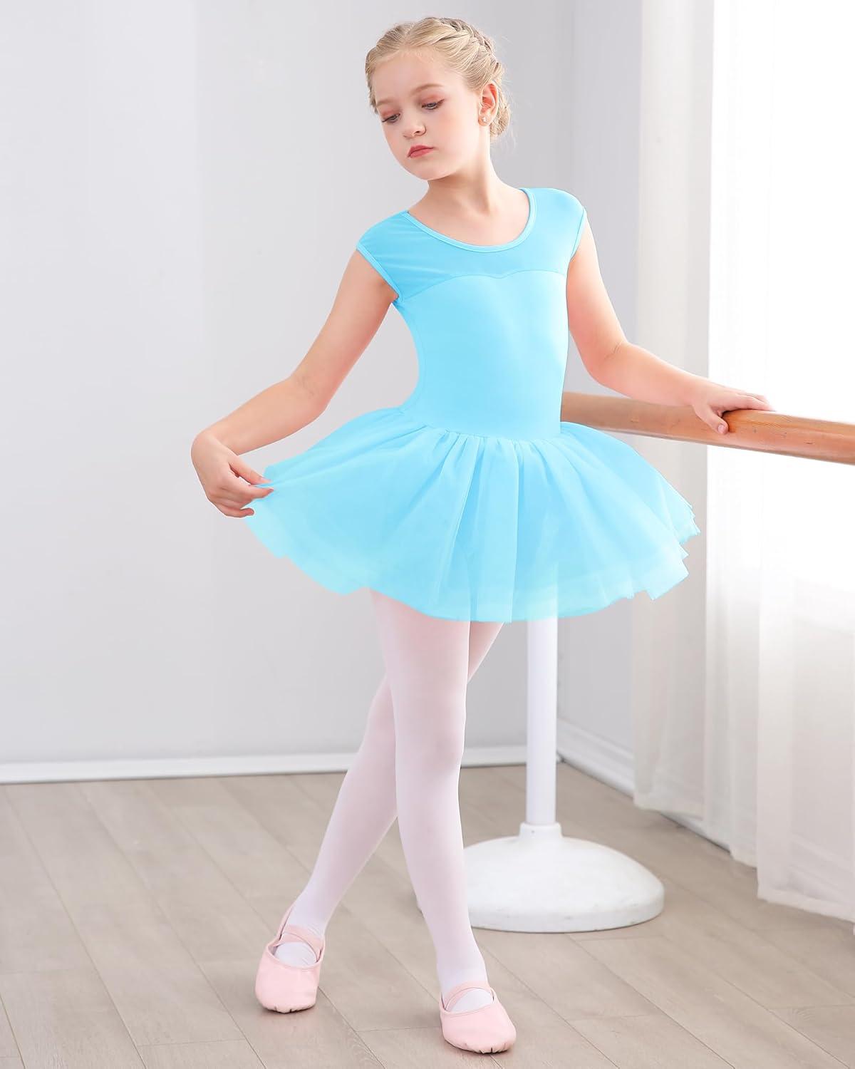 imageStelle Ballet Leotards for Girls Toddler Leotard with Tutu Skirt Dance Tutu Dress LittleBig Kid01pool Blue