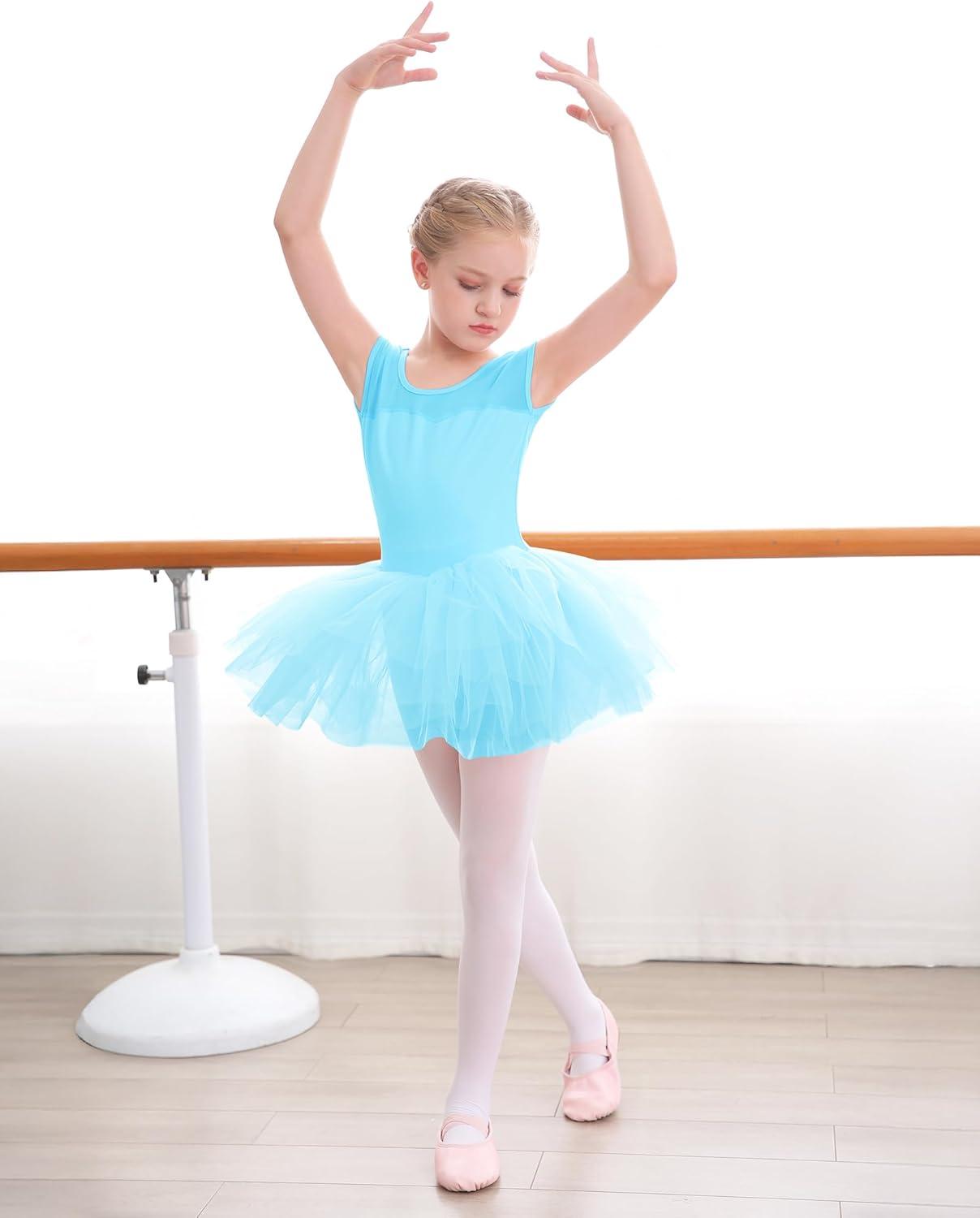imageStelle Ballet Leotards for Girls Toddler Leotard with Tutu Skirt Dance Tutu Dress LittleBig Kid01pool Blue