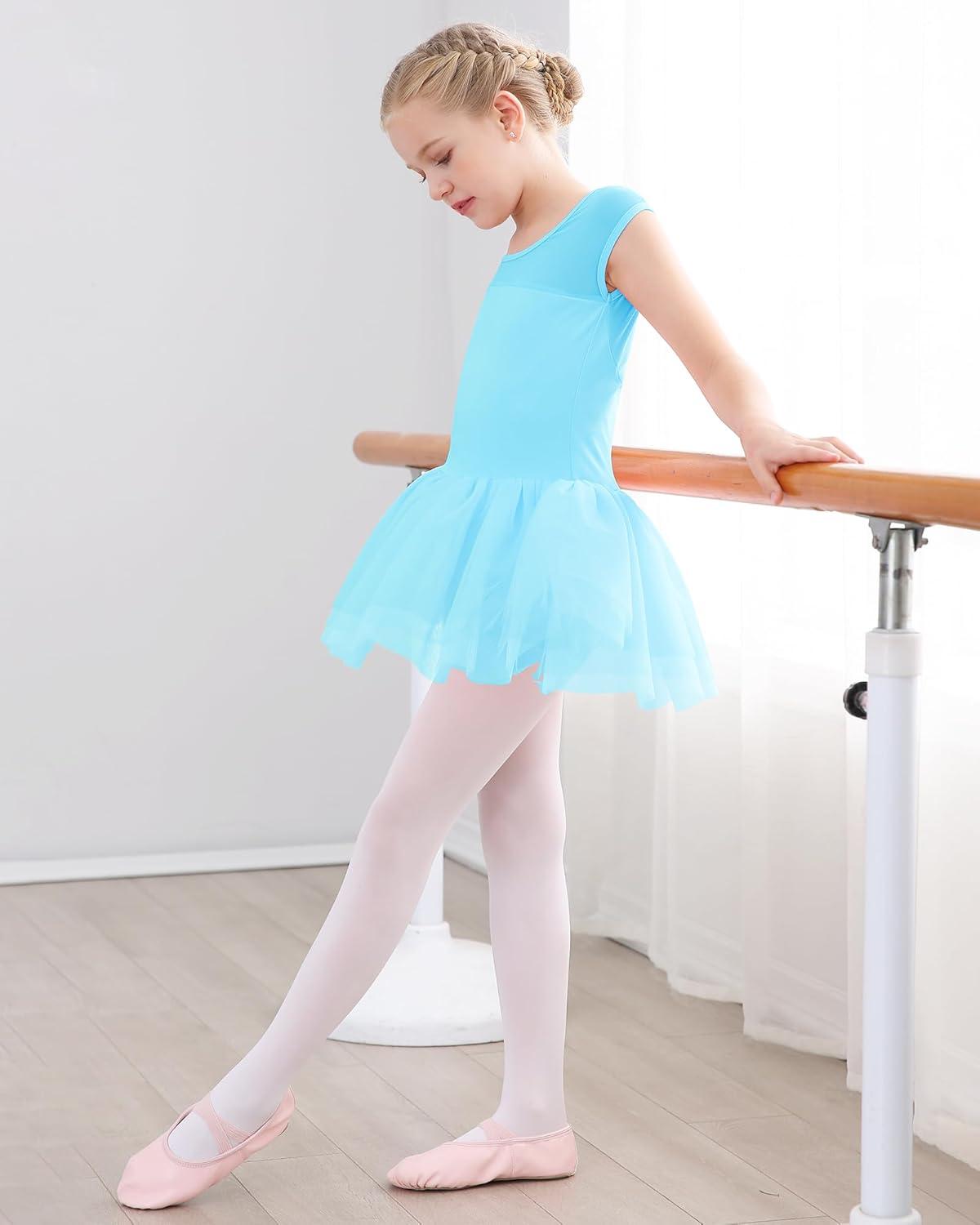 imageStelle Ballet Leotards for Girls Toddler Leotard with Tutu Skirt Dance Tutu Dress LittleBig Kid01pool Blue