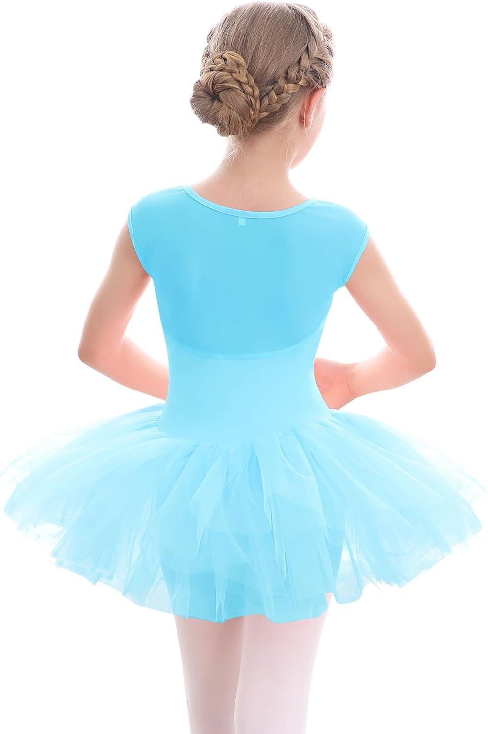 imageStelle Ballet Leotards for Girls Toddler Leotard with Tutu Skirt Dance Tutu Dress LittleBig Kid01pool Blue