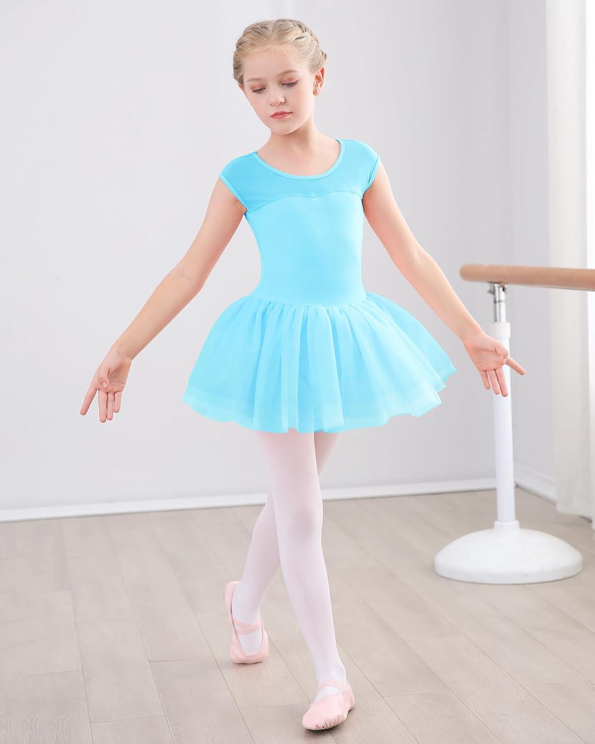 imageStelle Ballet Leotards for Girls Toddler Leotard with Tutu Skirt Dance Tutu Dress LittleBig Kid01pool Blue