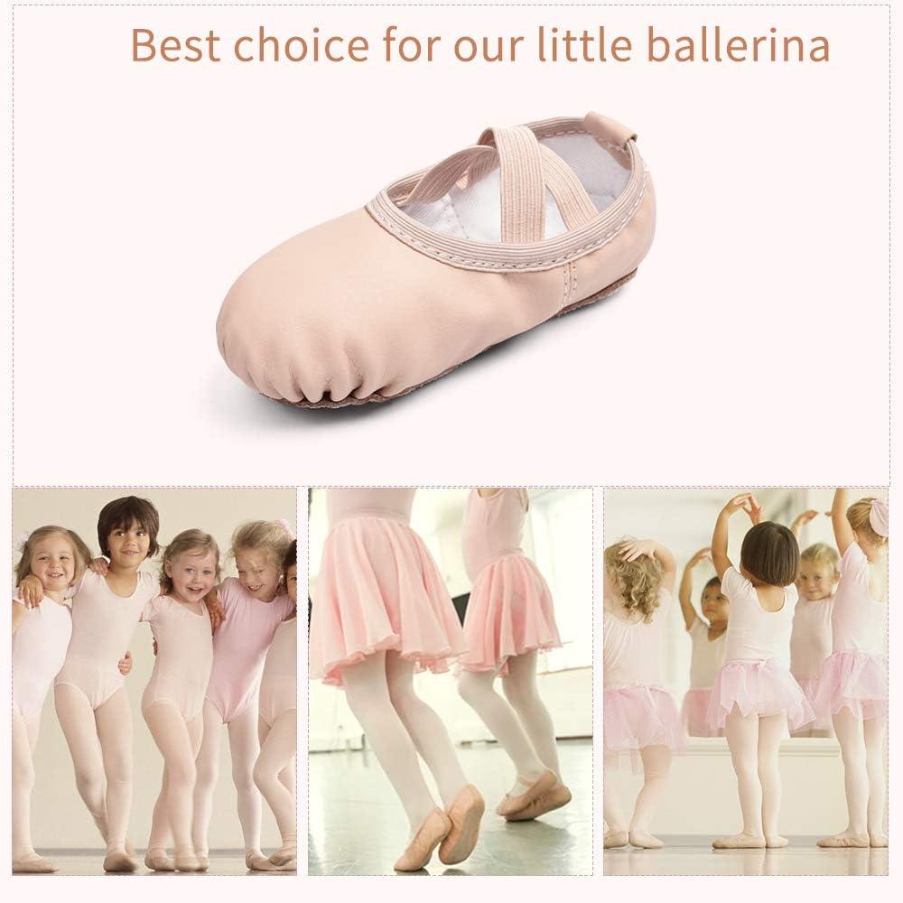 imageStelle Ballet Shoes for Girls Boys CloseFit PU Professional Dance Slippers for ToddlerLittle KidBig KidBallet Pink