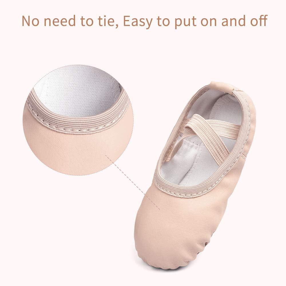 imageStelle Ballet Shoes for Girls Boys CloseFit PU Professional Dance Slippers for ToddlerLittle KidBig KidBallet Pink