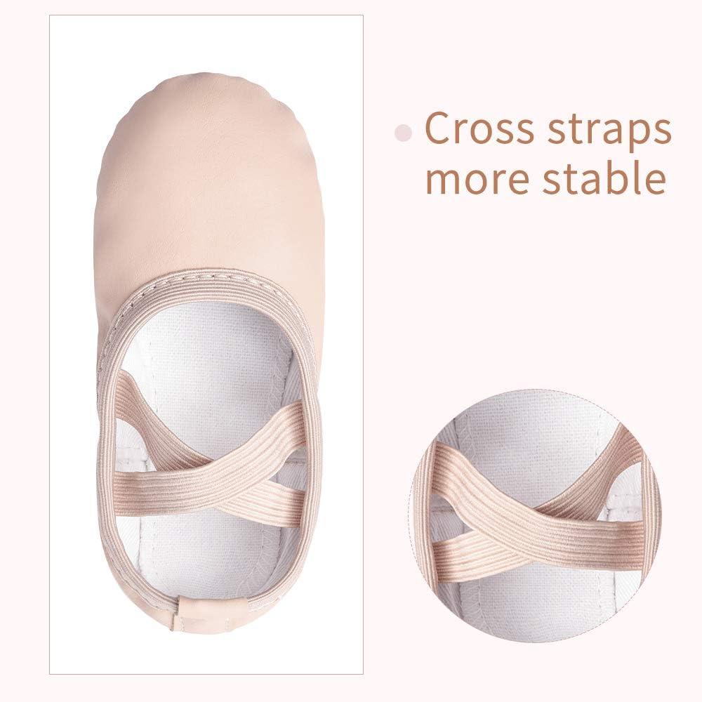 imageStelle Ballet Shoes for Girls Boys CloseFit PU Professional Dance Slippers for ToddlerLittle KidBig KidBallet Pink