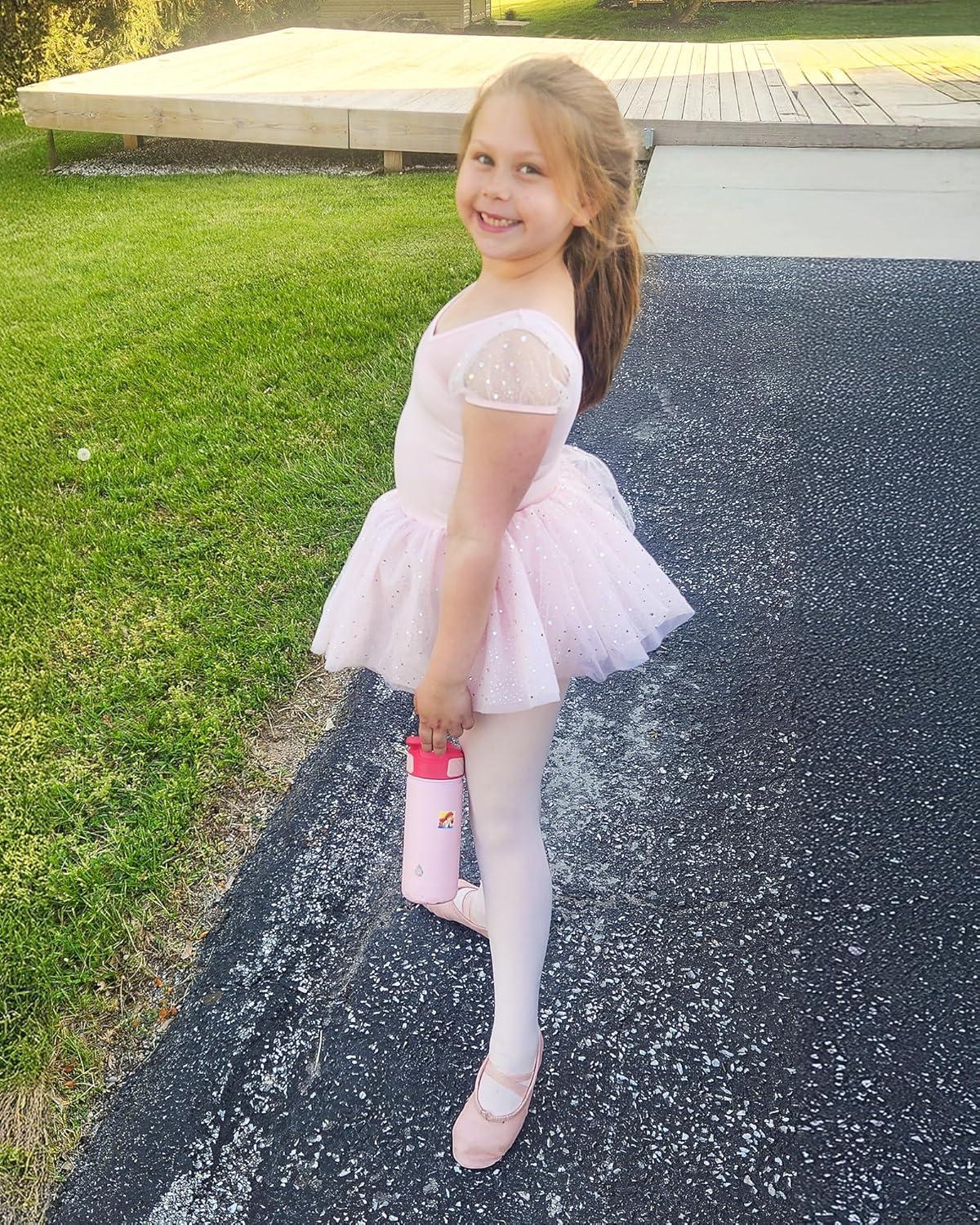 imageStelle Ballet Shoes for Girls Boys CloseFit PU Professional Dance Slippers for ToddlerLittle KidBig KidBallet Pinkwith Lace