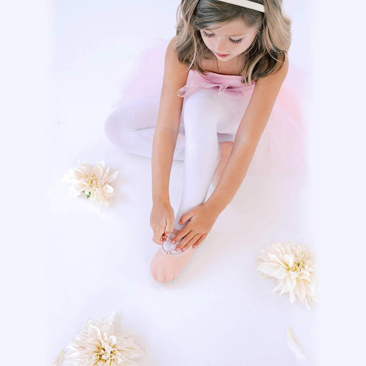 imageStelle Ballet Shoes for Girls Boys CloseFit PU Professional Dance Slippers for ToddlerLittle KidBig KidBallet Pinkwith Lace