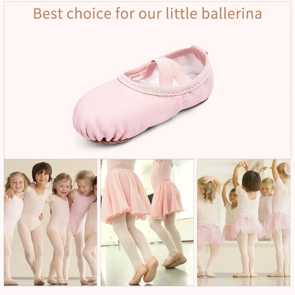 imageStelle Ballet Shoes for Girls Boys CloseFit PU Professional Dance Slippers for ToddlerLittle KidBig KidLight Pink