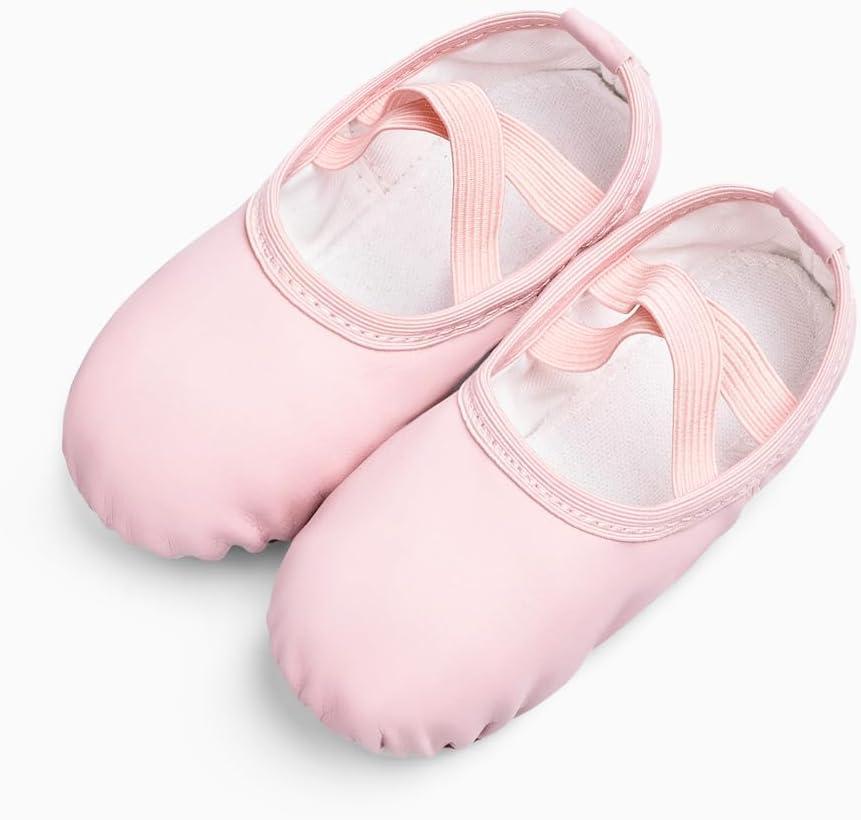 imageStelle Ballet Shoes for Girls Boys CloseFit PU Professional Dance Slippers for ToddlerLittle KidBig KidLight Pink