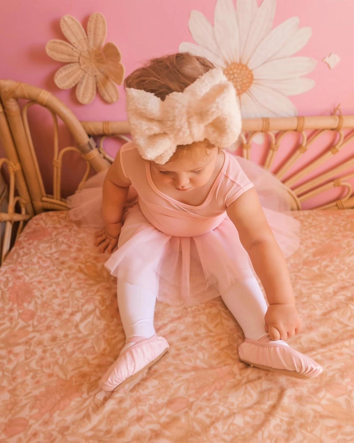 imageStelle Ballet Shoes for Girls Glitter Metallic Faux Leather Ballet Slippers Dance Shoes for ToddlerLittleBig KidsPink Glitter