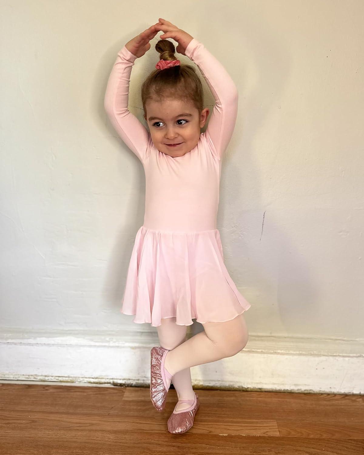 imageStelle Ballet Shoes for Girls Glitter Metallic Faux Leather Ballet Slippers Dance Shoes for ToddlerLittleBig KidsRose Glitter