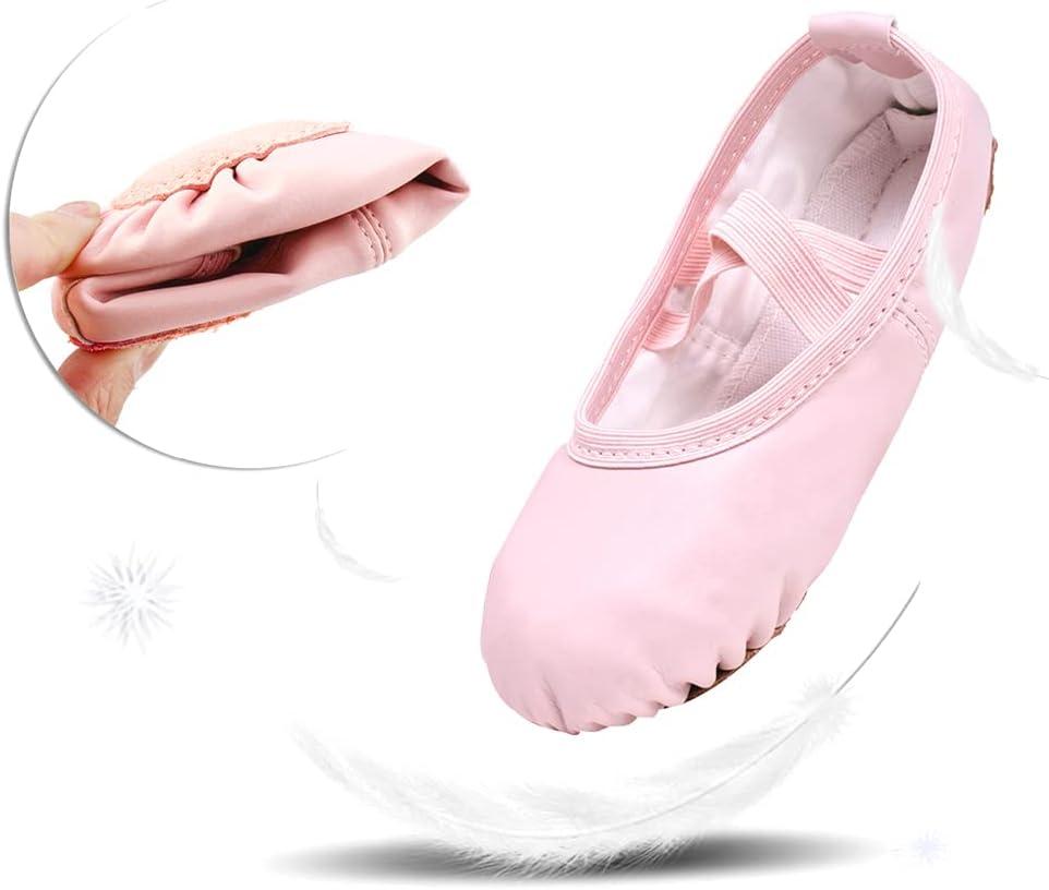 imageStelle Ballet Shoes for Girls Toddler Ballet Slippers Soft Leather Boys Dance Shoes for ToddlerLittle KidBig KidPink