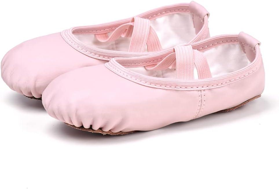 imageStelle Ballet Shoes for Girls Toddler Ballet Slippers Soft Leather Boys Dance Shoes for ToddlerLittle KidBig KidPink