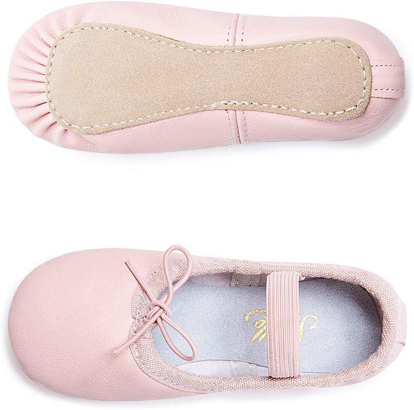 imageStelle Ballet Shoes for Girls Toddler Genuine Leather Ballet Dance Slippers for ToddlerLittleBig KidsBoysPink