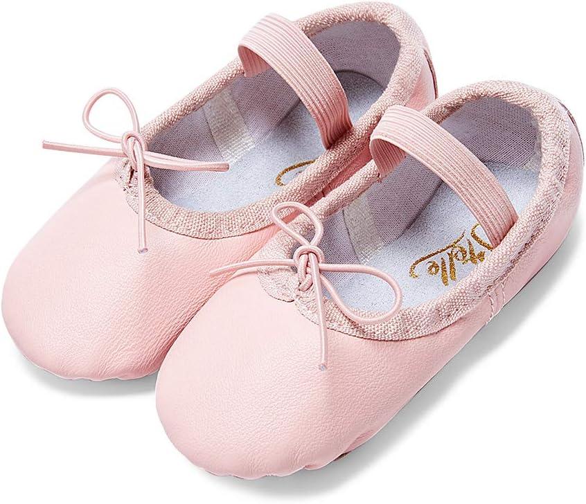 imageStelle Ballet Shoes for Girls Toddler Genuine Leather Ballet Dance Slippers for ToddlerLittleBig KidsBoysPink