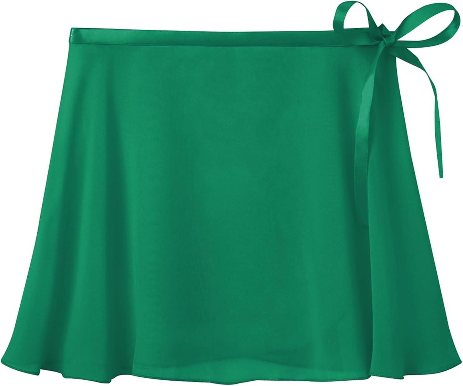 imageStelle Ballet Skirts for Girls Toddler Dance Skirt Chiffon Kids Ballet Wrap Skirts02green Adjustable Tie