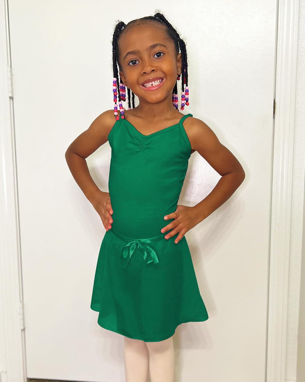 imageStelle Ballet Skirts for Girls Toddler Dance Skirt Chiffon Kids Ballet Wrap Skirts02green Adjustable Tie