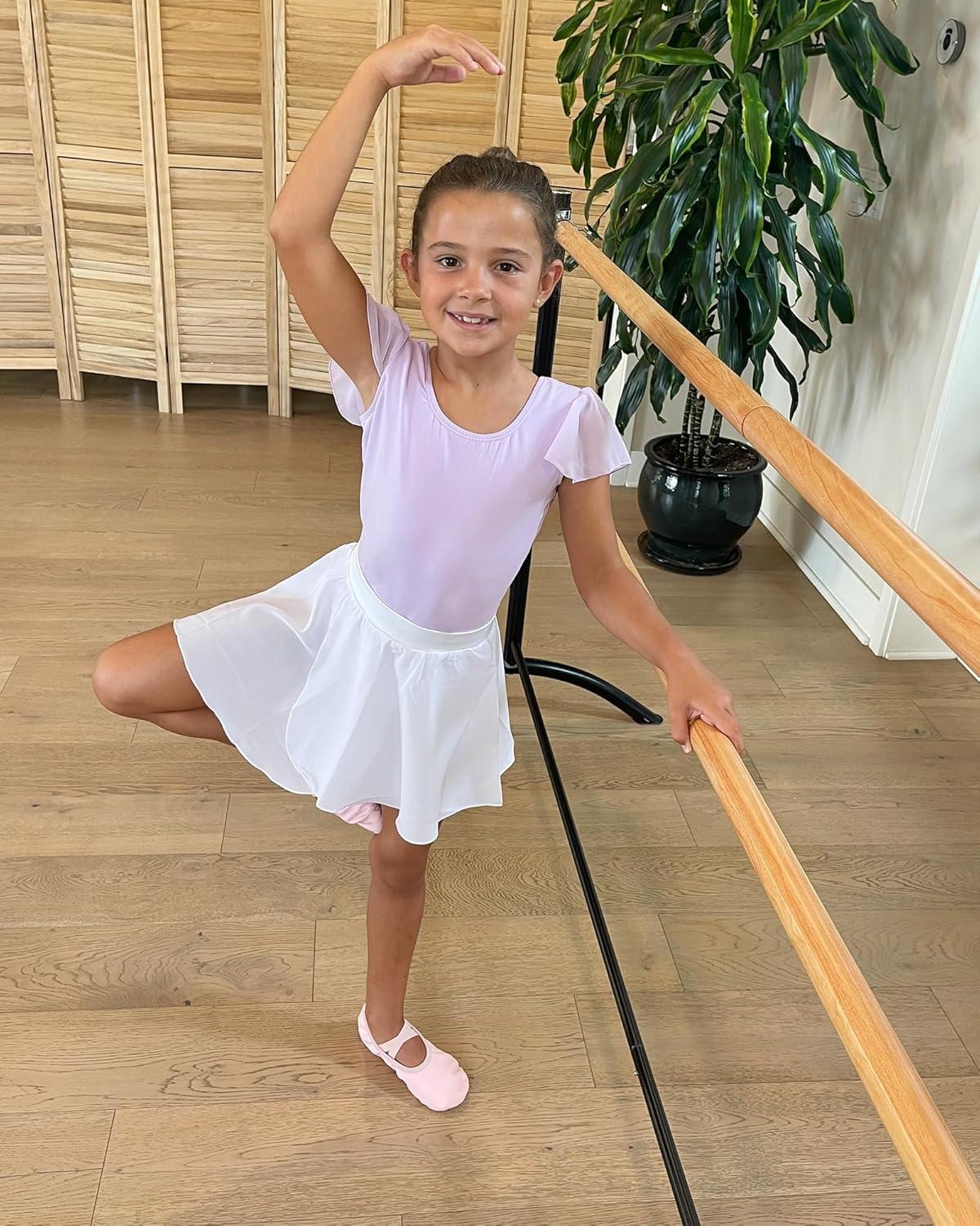 imageStelle Ballet Skirts for Girls Toddler Dance Skirt Chiffon Kids Ballet Wrap Skirts02white Adjustable Tie