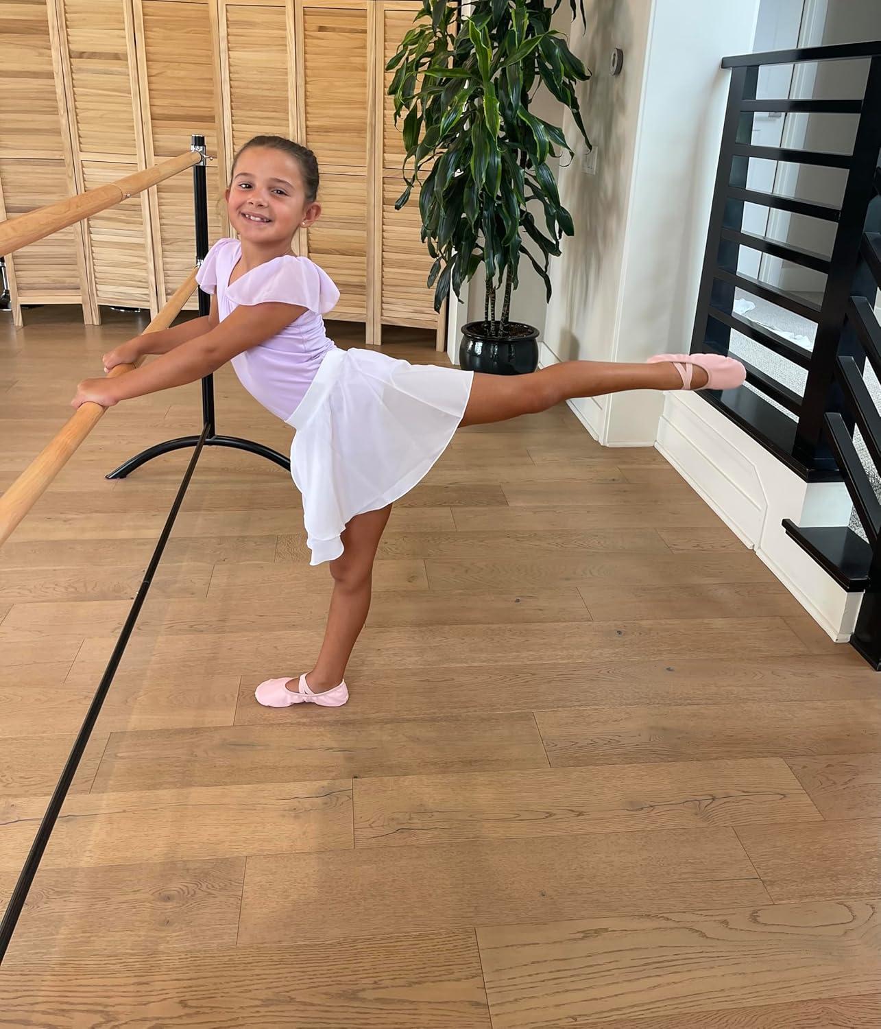 imageStelle Ballet Skirts for Girls Toddler Dance Skirt Chiffon Kids Ballet Wrap Skirts02white Adjustable Tie