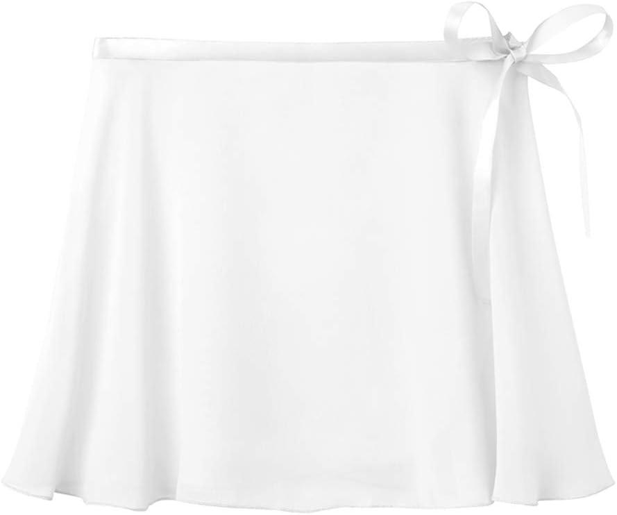 imageStelle Ballet Skirts for Girls Toddler Dance Skirt Chiffon Kids Ballet Wrap Skirts02white Adjustable Tie