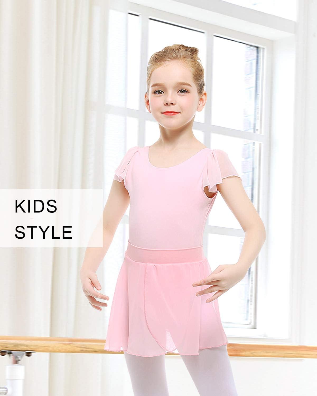 imageStelle Ballet Skirts for Girls Toddler Dance Skirt Chiffon Kids Ballet Wrap Skirts03blackpinkpull On