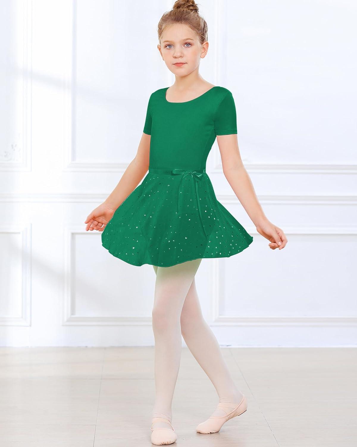 imageStelle Ballet Skirts for Girls Toddler Dance Skirt Chiffon Kids Ballet Wrap Skirts04green Shiny Skirtad Tie