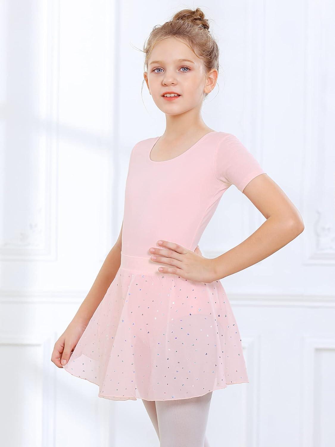 imageStelle Ballet Skirts for Girls Toddler Dance Skirt Chiffon Kids Ballet Wrap Skirts05pink Shiny Skirt Pull on