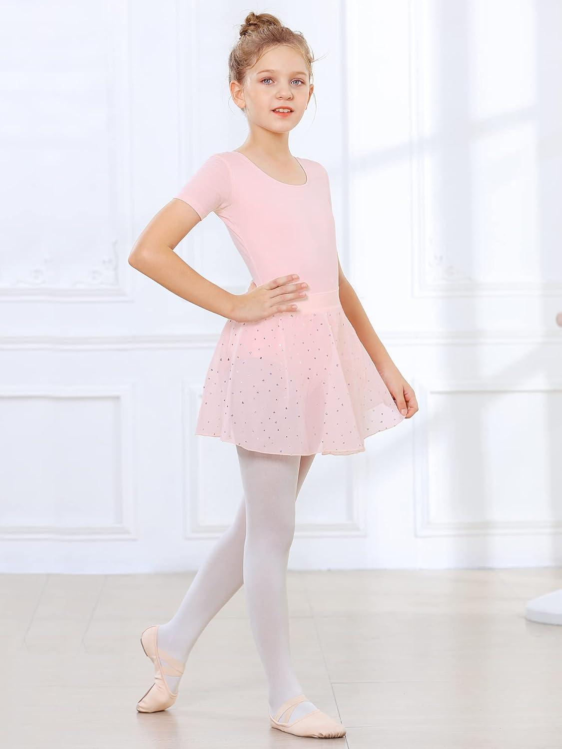 imageStelle Ballet Skirts for Girls Toddler Dance Skirt Chiffon Kids Ballet Wrap Skirts05pink Shiny Skirt Pull on