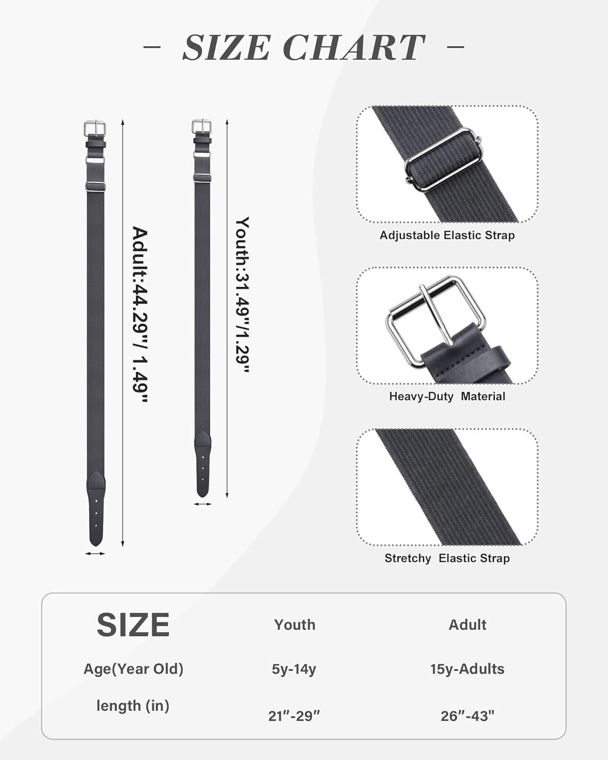 imageStelle BaseballSoftballFastpitch Belt Girls Sports Elastic Adjustable Boys Uniform Belts Youth and Adult SizesCharcoal
