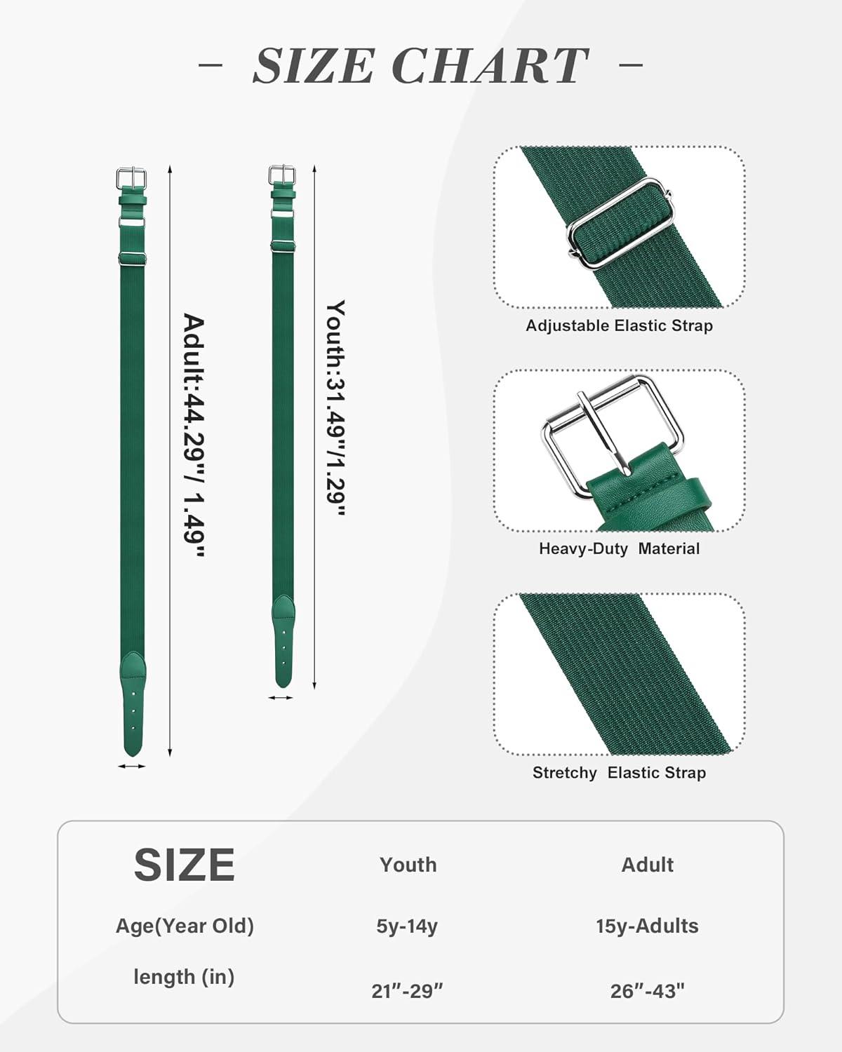 imageStelle BaseballSoftballFastpitch Belt Girls Sports Elastic Adjustable Boys Uniform Belts Youth and Adult SizesEvergreen