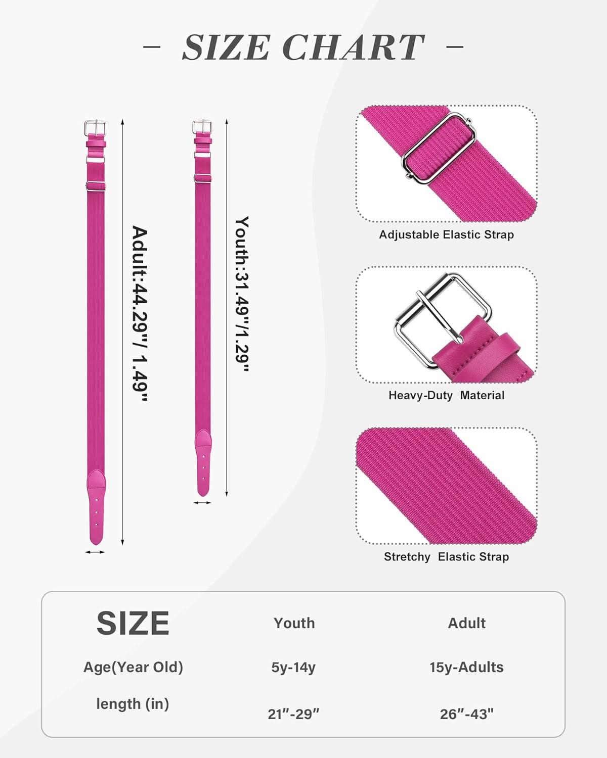 imageStelle BaseballSoftballFastpitch Belt Girls Sports Elastic Adjustable Boys Uniform Belts Youth and Adult SizesHot Pink
