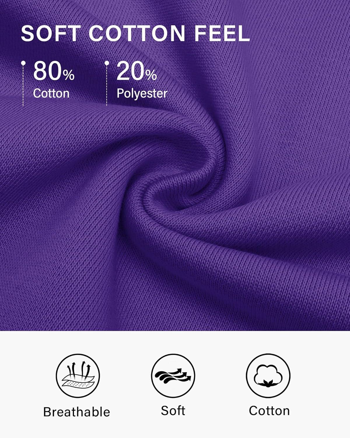 imageStelle Cropped Sweatshirts for Women Cotton Raglan Sleeve Crop Tops Crewneck Pullover Sweat ShirtsPurple