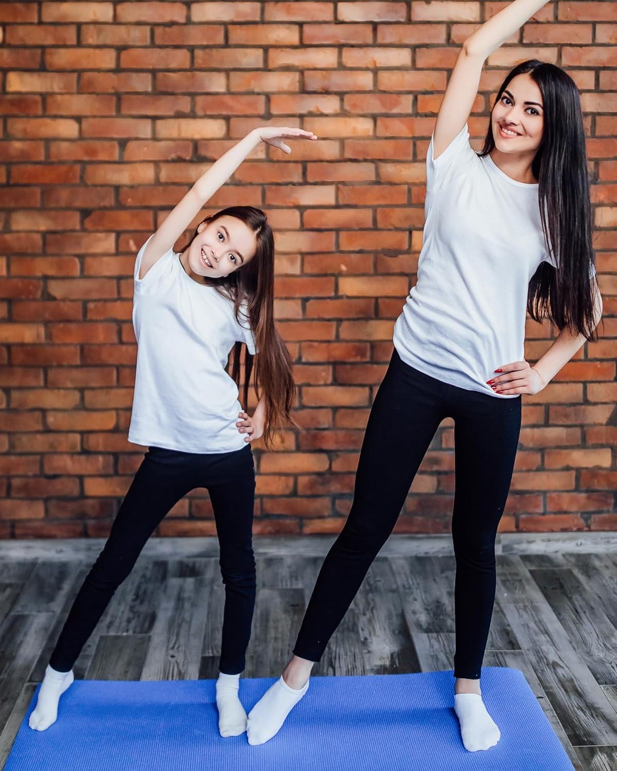 imageStelle Girls Athletic Leggings Kids Dance Running Yoga Pants Workout Active Dance Tights with Pockets4packblack 2 Side Pocket