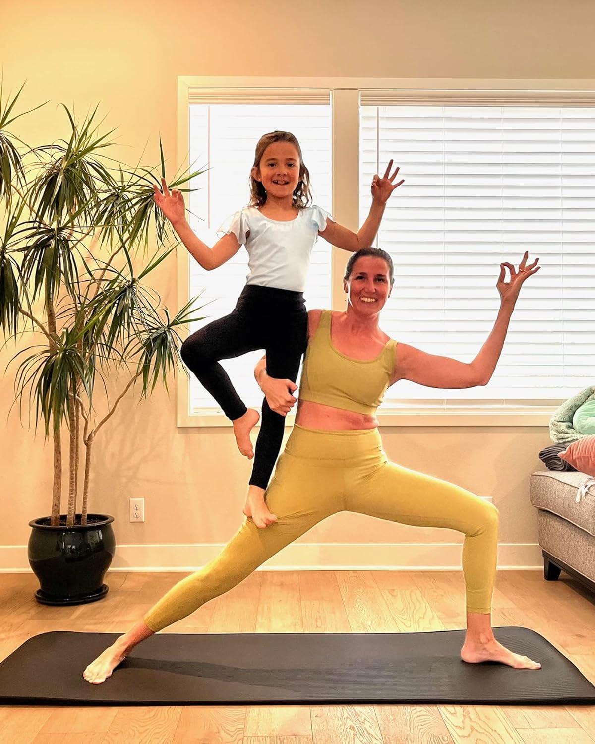 imageStelle Girls Athletic Leggings Kids Dance Running Yoga Pants Workout Active Dance Tights with PocketsBlack 2 Side Pocket