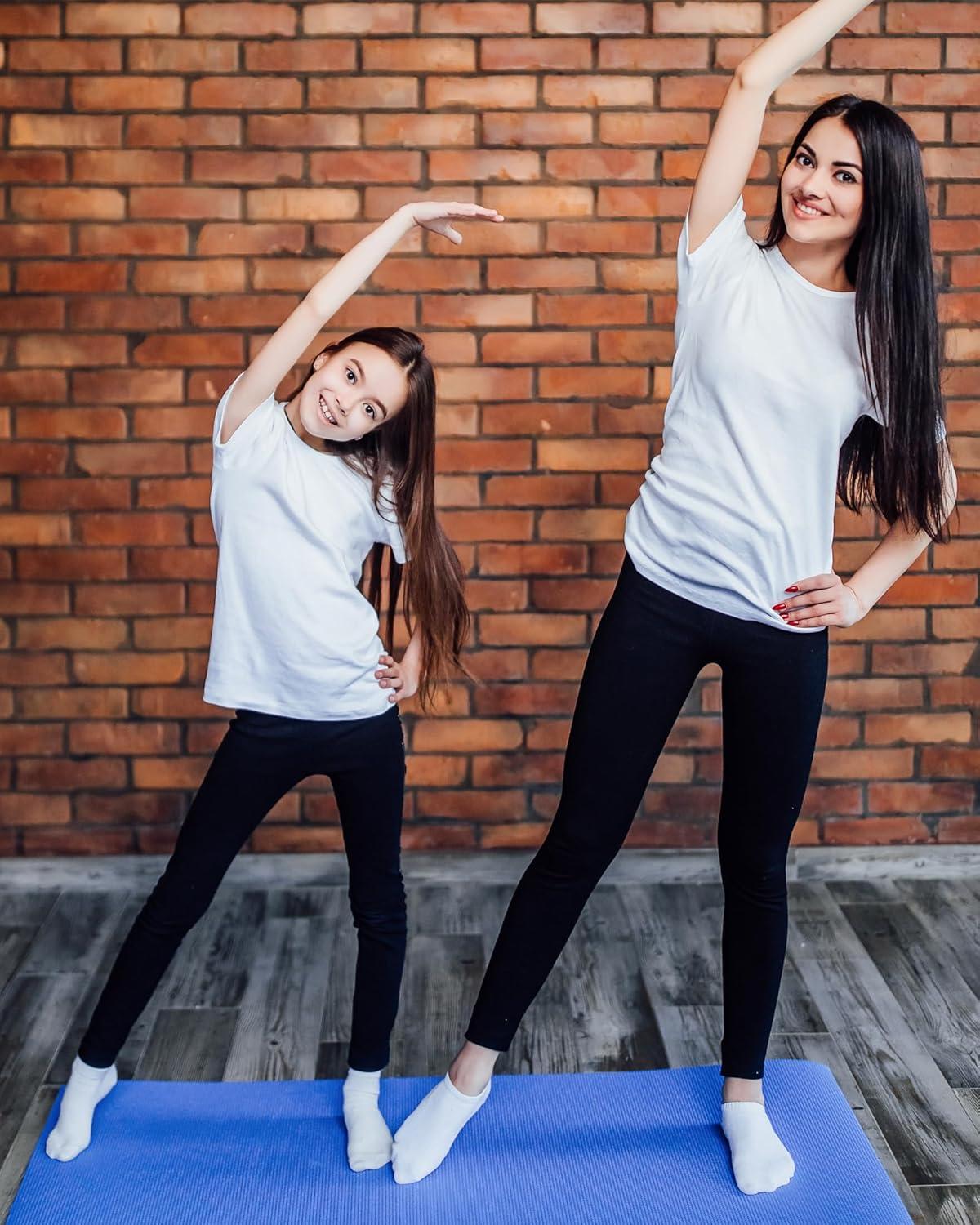 imageStelle Girls Athletic Leggings Kids Dance Running Yoga Pants Workout Active Dance Tights with PocketsBlack 2 Side Pocket