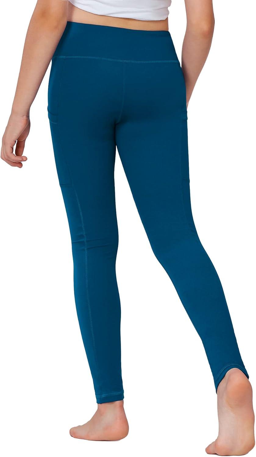 imageStelle Girls Athletic Leggings Kids Dance Running Yoga Pants Workout Active Dance Tights with PocketsOceanic 2 Side Pocket