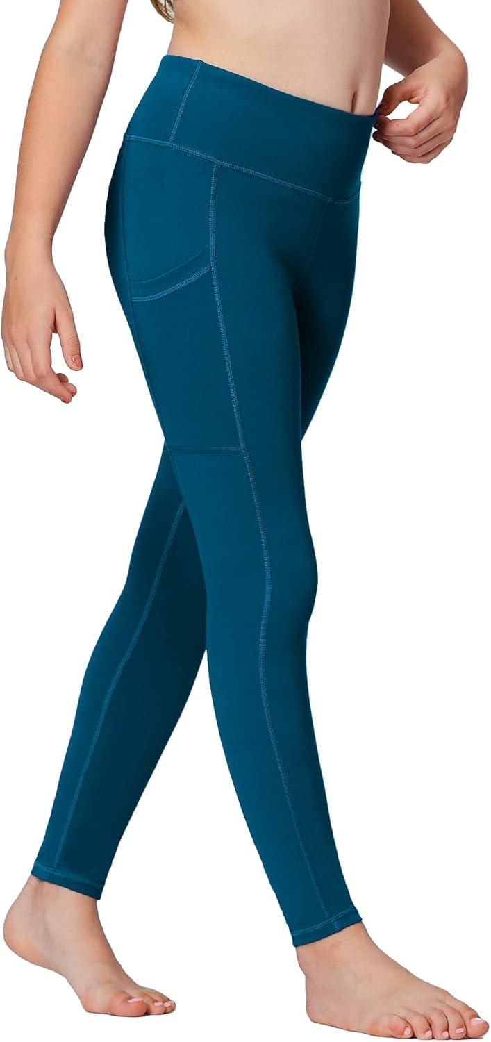 imageStelle Girls Athletic Leggings Kids Dance Running Yoga Pants Workout Active Dance Tights with PocketsOceanic 2 Side Pocket