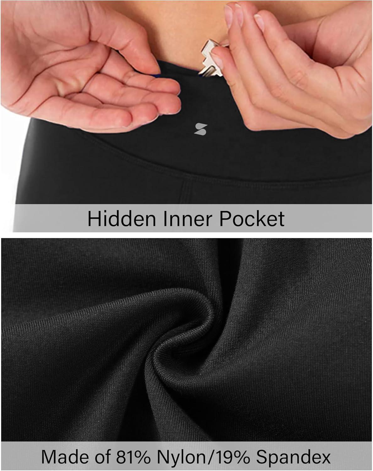 imageStelle Girls Athletic Leggings Kids Dance Workout Running Yoga Pants with Hidden PocketBlackbluenavy