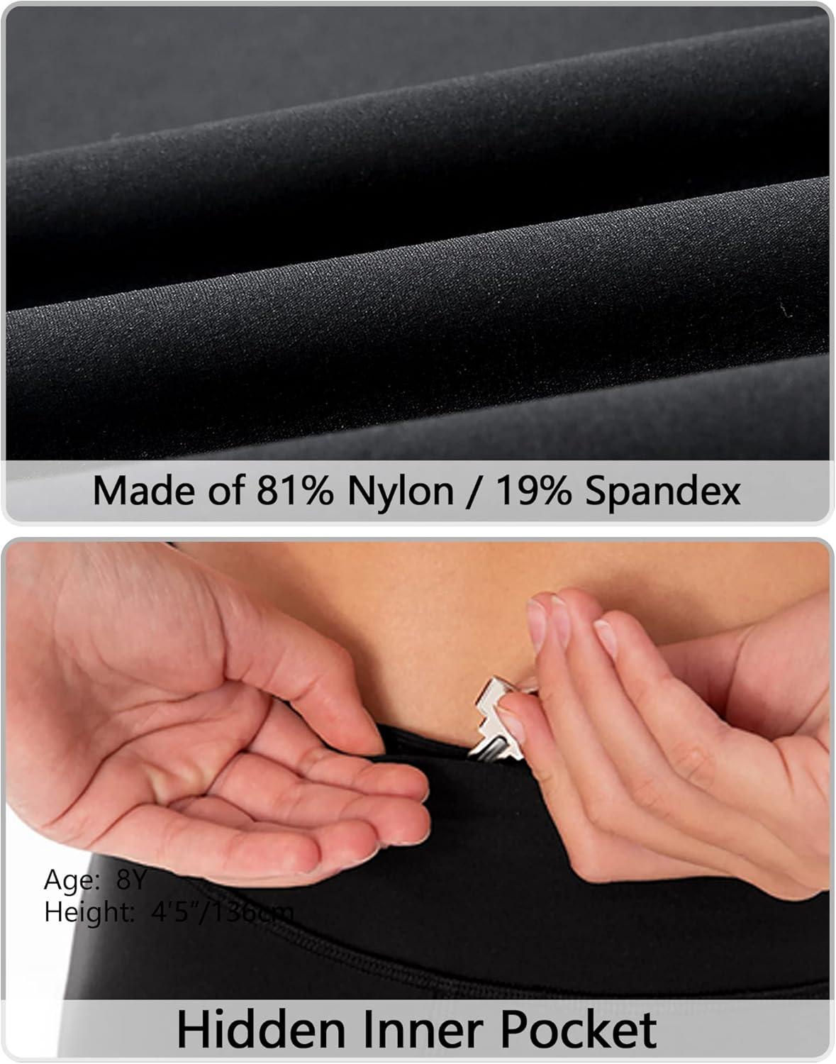 imageStelle Girls Athletic Leggings Kids Dance Workout Running Yoga Pants with Hidden PocketBlacknavypink