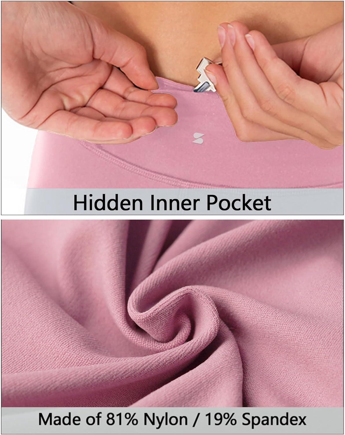 imageStelle Girls Athletic Leggings Kids Dance Workout Running Yoga Pants with Hidden PocketBlackpink