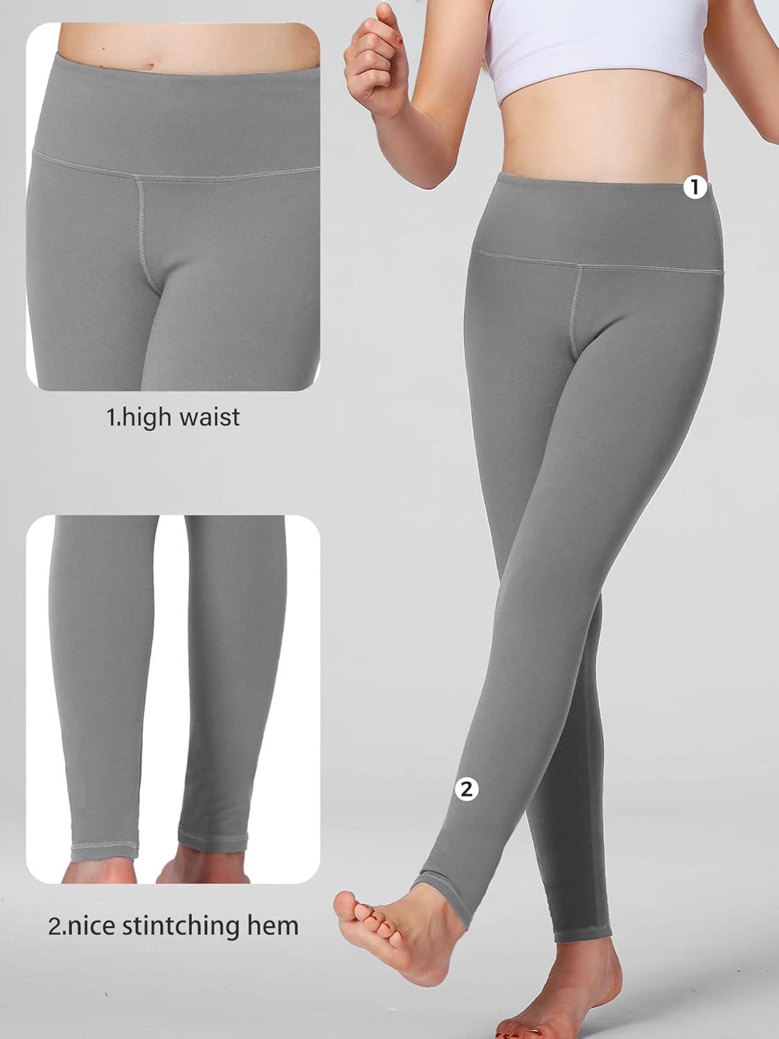 imageStelle Girls Athletic Leggings Kids Dance Workout Running Yoga Pants with Hidden PocketZinc Grey