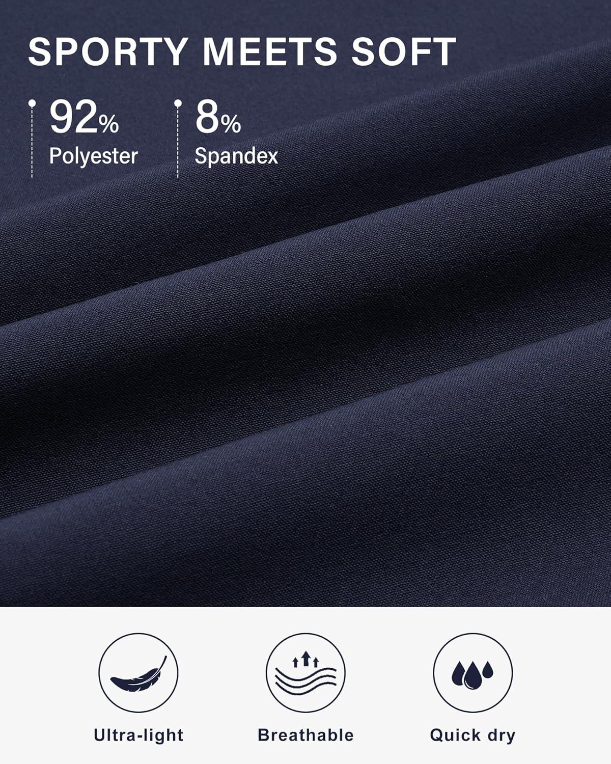 imageStelle Girls Athletic Shorts with Liner Zipper Pockets Elastic Waist Running Shorts Sports Active Shorts for Teen KidsNavy