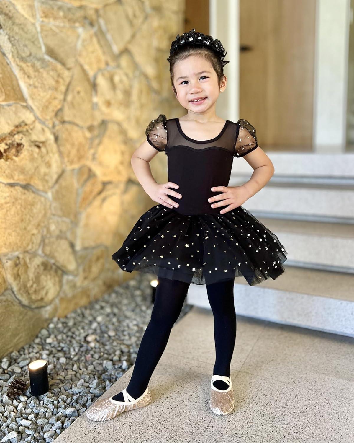 imageStelle Girls Ballet Dance Students School Footed Tight ToddlerLittle KidBig Kid2packblack