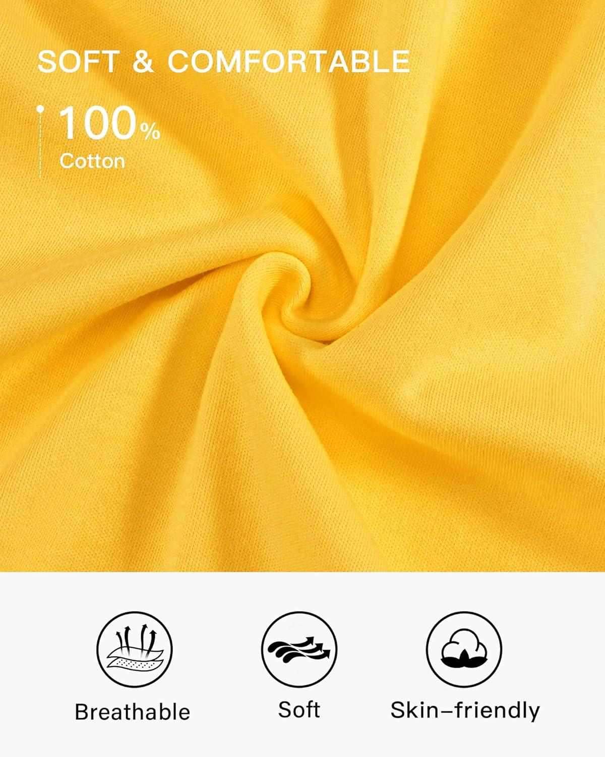 imageStelle Girls Dresses Cotton Short Sleeve Dress Cute Midi Casual Sundress with 2 PocketsSun Ray