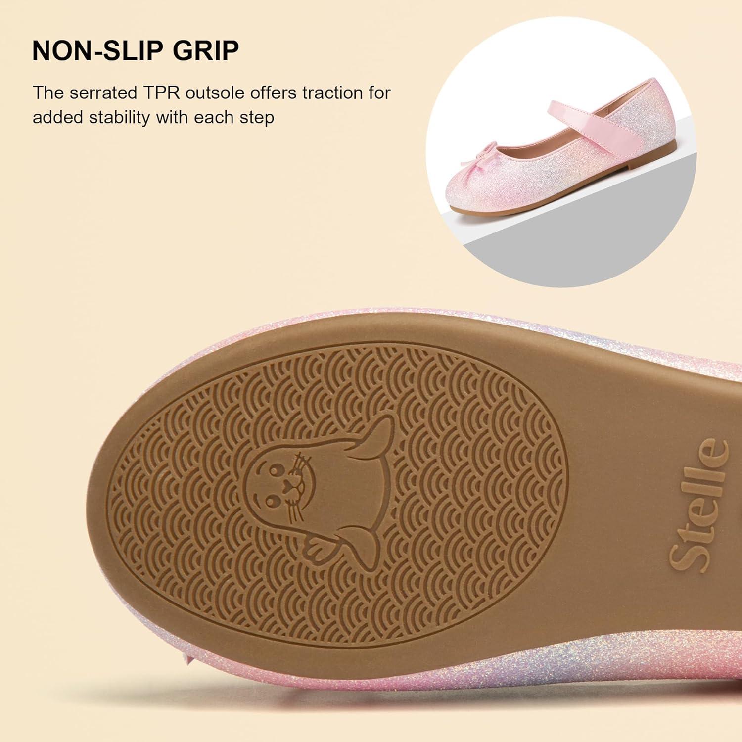 imageStelle Girls Mary Jane School Flats Flower Wedding Uniform Party ShoesToddlerLittle KidsBig Kids1pink Ombre