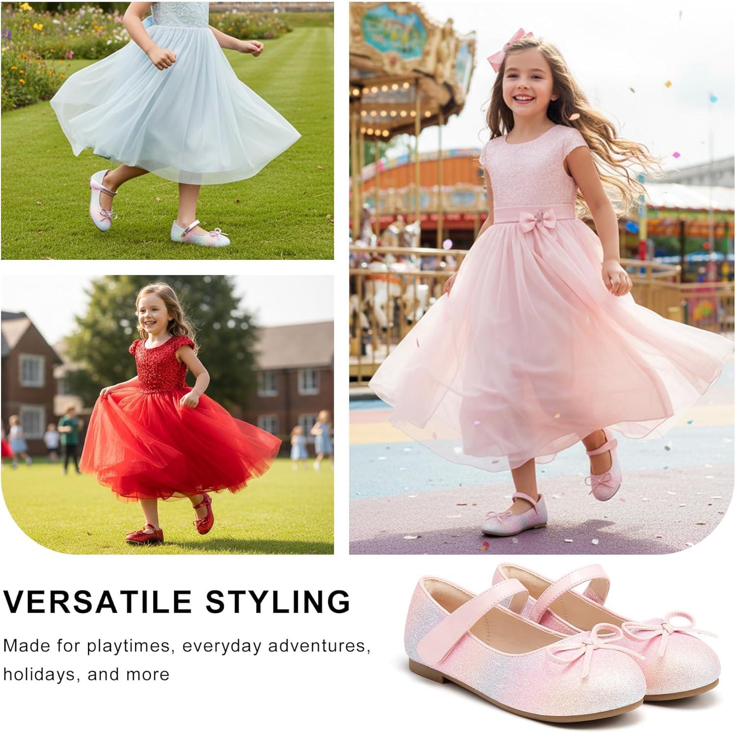 imageStelle Girls Mary Jane School Flats Flower Wedding Uniform Party ShoesToddlerLittle KidsBig Kids1pink Ombre